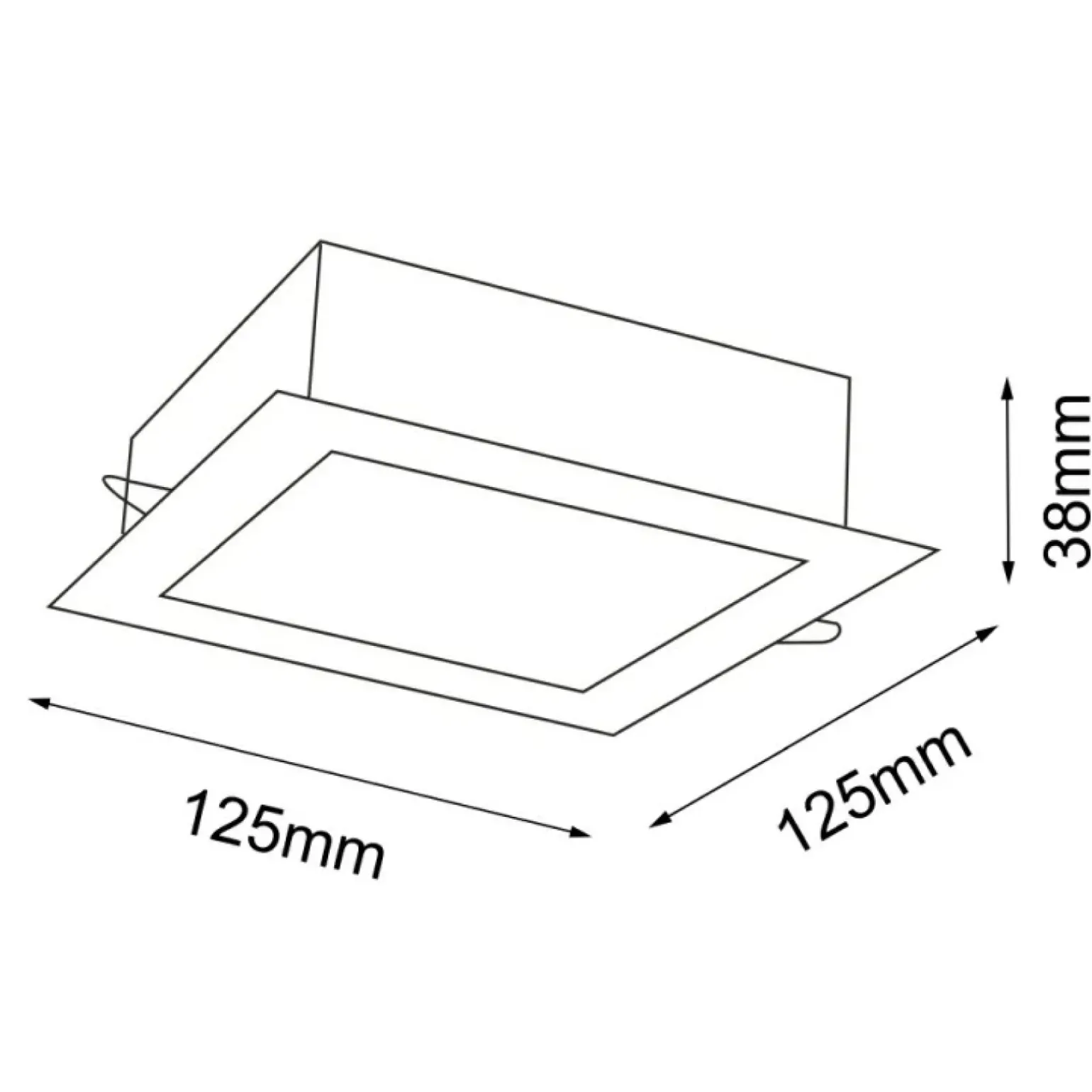 Sklep Kaja Kwadratowa, czarna lampa wpustowa IP44 3000K ANT 8059 z serii TOTTO