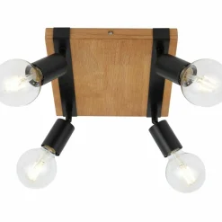 Best Kwadratowa, drewniana lampa sufitowa ze spotami SPL-2079-4 MOLINI Żyrandole Nowoczesne
