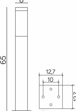 Sklep Kaja Kwadratowa lampa stojąca, wys. 65cm SS802-650 BL z serii INOX KWADRAT | Kaja Ośw