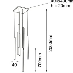 Cheap Kwadratowa lampa wisząca z czarnymi tubami ANT 5530 YABU | Kaja Żyrandole Nowoczesne