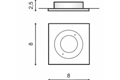 Sklep Kaja Kwadratowa oprawa podtynkowa do łazienki AZ4140 PABLO | Kaja