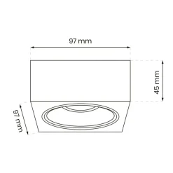 Sklep Kaja Kwadratowa oprawa podtynkowa, oczko ML0077 z serii BALI SQUARE | Kaja Oświetleni