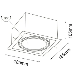 Sklep Kaja Kwadratowe oczko podtynkowe GU10/ES111 ANT 7340 MUKO | Kaja