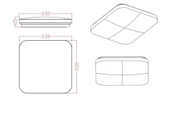 Sklep Kaja Kwadratowy plafon LED 33cmx33cm LP-335/1C S 4BK SQUARE – BABILON