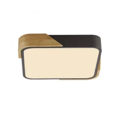 Sklep Kaja Kwadratowy plafon LED z drewnem, do sypialni ZM 14289-18 BILA | Kaja