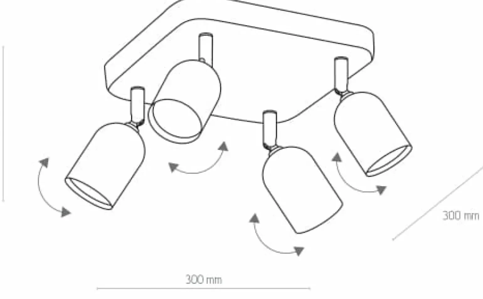 Cheap Kwadratowy plafon z ruchomymi spotami TK 3307 TOP | Kaja Oświetlenie Żyrandole Nowoczesne
