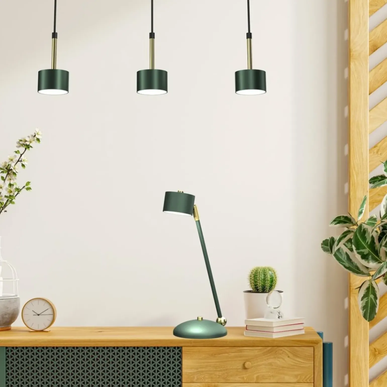 Sklep Kaja Lampa biurkowa w kolorze zieleni i złota MLP7770 z serii ARENA | Kaja Oświetleni