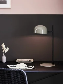 Sklep Kaja Lampa biurkowa z szarym kloszem na mały gwint 108292 | Kaja