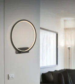 Sklep Kaja Lampa ścienna czarna obręcz LED ML506 ORION BLACK | Kaja Oświetlenie
