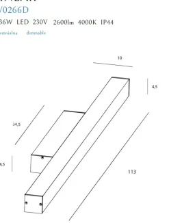 Sklep Kaja Lampa ścienna do łazienki, światło LED 113cm MX W0266 LINEAR | Kaja