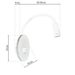 Sklep Kaja Lampa ścienna, elastyczne ramię, do sypialni ML6353 z serii BASE | Kaja Oświetle
