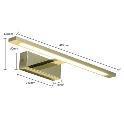 Sklep Kaja Lampa ścienna LED złota, łazienkowa GS-LWB-12W GOLD ISLA | Kaja