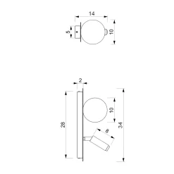 Sklep Kaja Lampa ścienna w nowoczesnym wydaniu MLP8404 z serii SIRIO | Kaja Oświetlenie