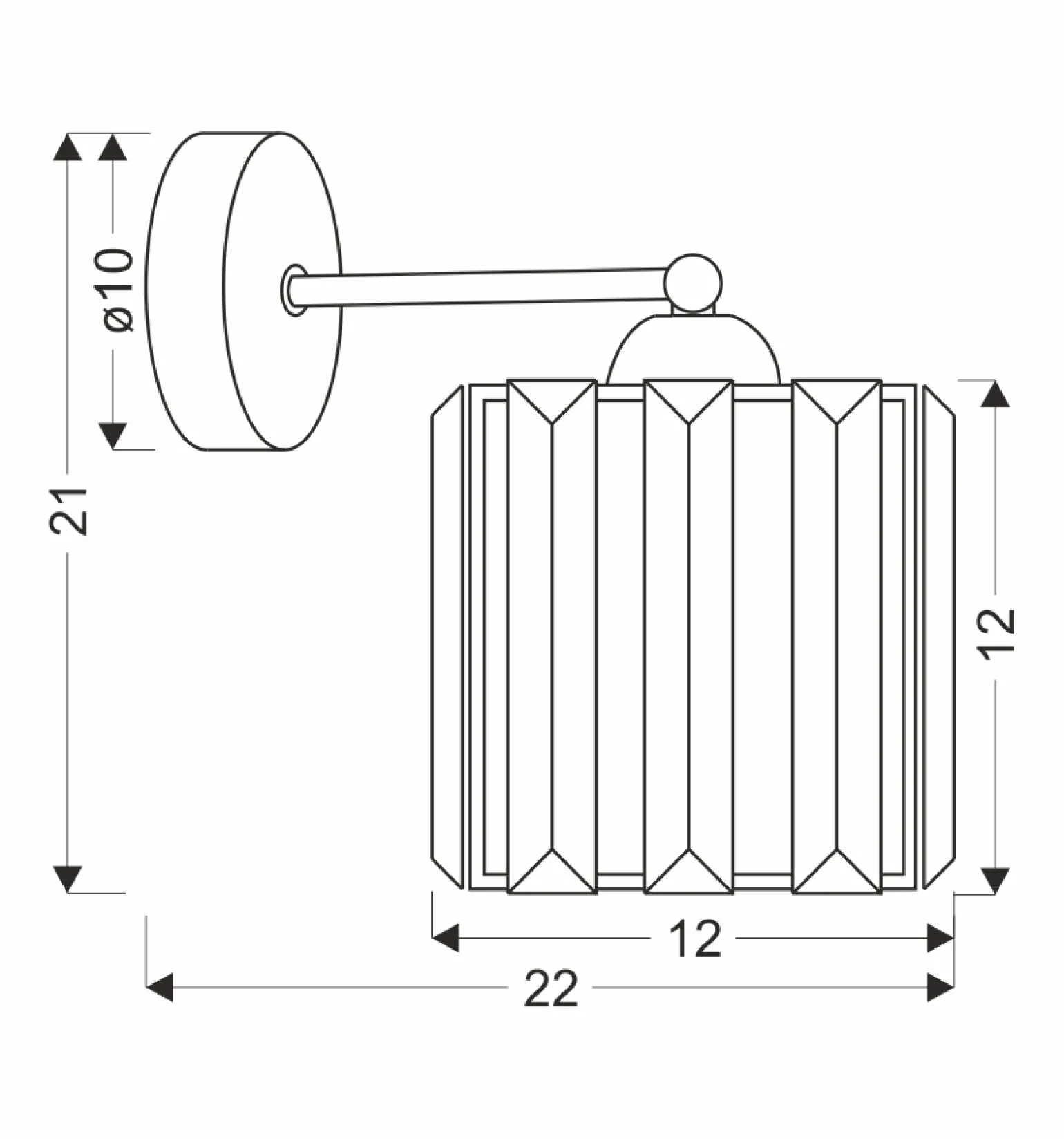 Sklep Kaja Lampa ścienna w stylu dark glamour 21-21090 GLASSIA | Kaja Oświetlenie