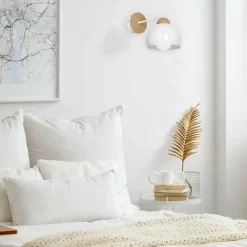 Sklep Kaja Lampa ścienna z drewnianymi elementami, do salonu MLP6420 z serii DAMA | Kaja Oś