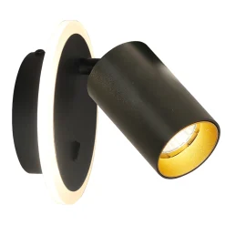 Sklep Kaja Lampa ścienna z dwoma światłami LED+GU10 LP-0612/1WS BK PARMA | Kaja