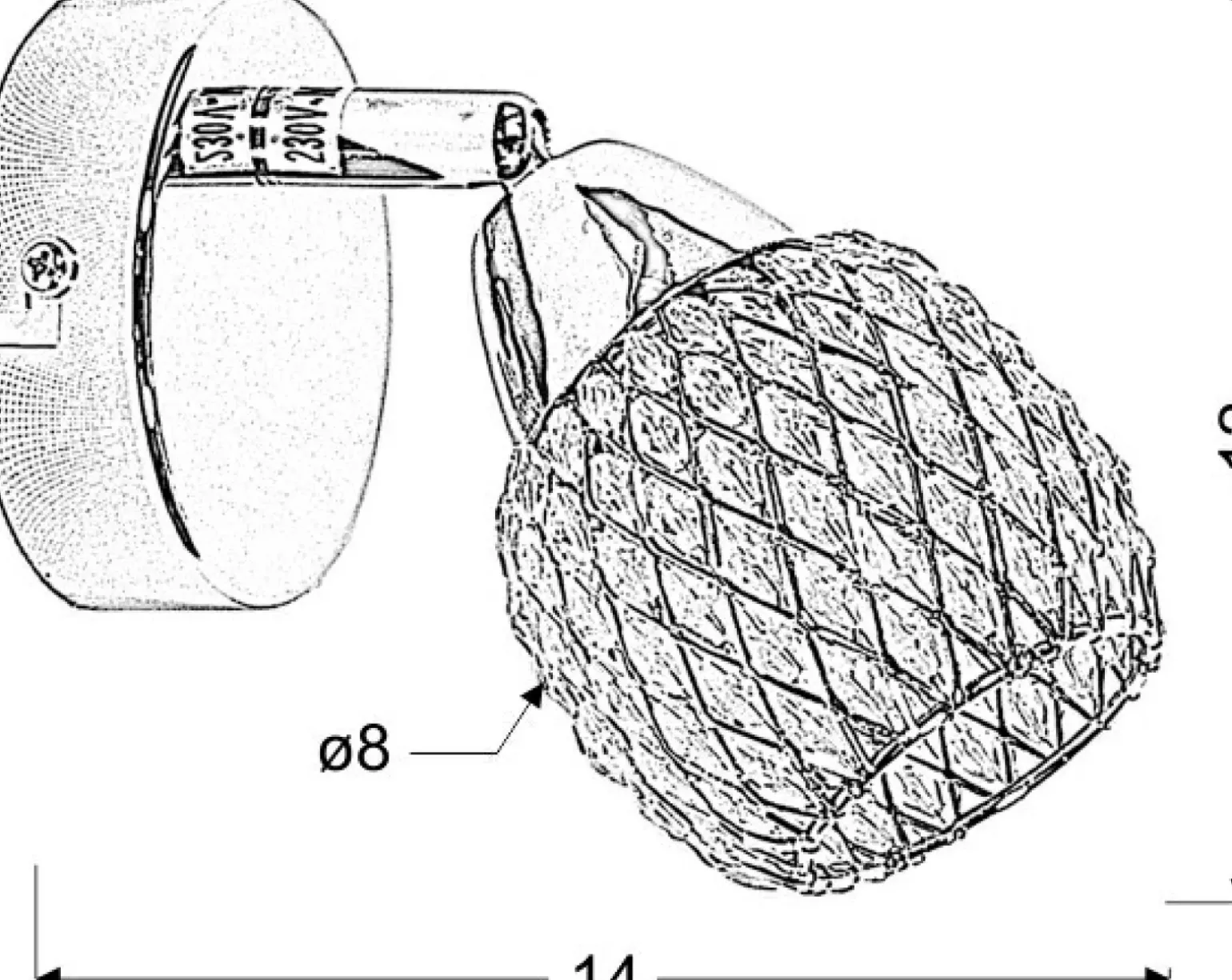 Sklep Kaja Lampa ścienna z fioletowymi kryształkami 91-06905 CLEAR | Kaja