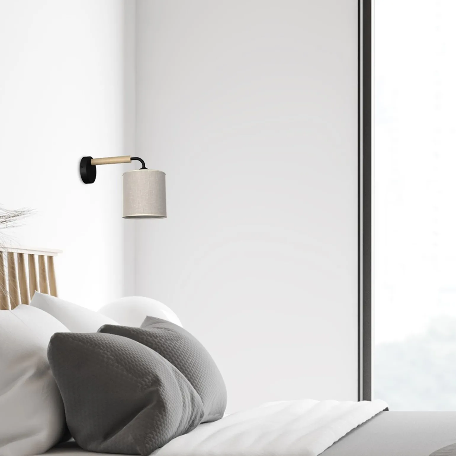 Sklep Kaja Lampa ścienna z szarym, wąskim abażurem MLP7450 z serii ATLANTA | Kaja Oświetlen