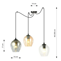 Best Sale Lampa do podwieszania z kolorowymi kloszami 759/3 LEVEL | Kaja Żyrandole Nowoczesne