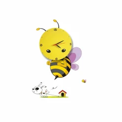 Sklep Kaja Lampa dziecięca na ścianę z zegarkiem ML145 BEE | Kaja Oświetlenie