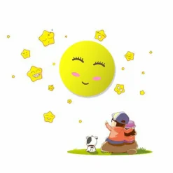 Sklep Kaja Lampa dziecięca ze światłem LED i naklejkami ML062 SUN | Kaja