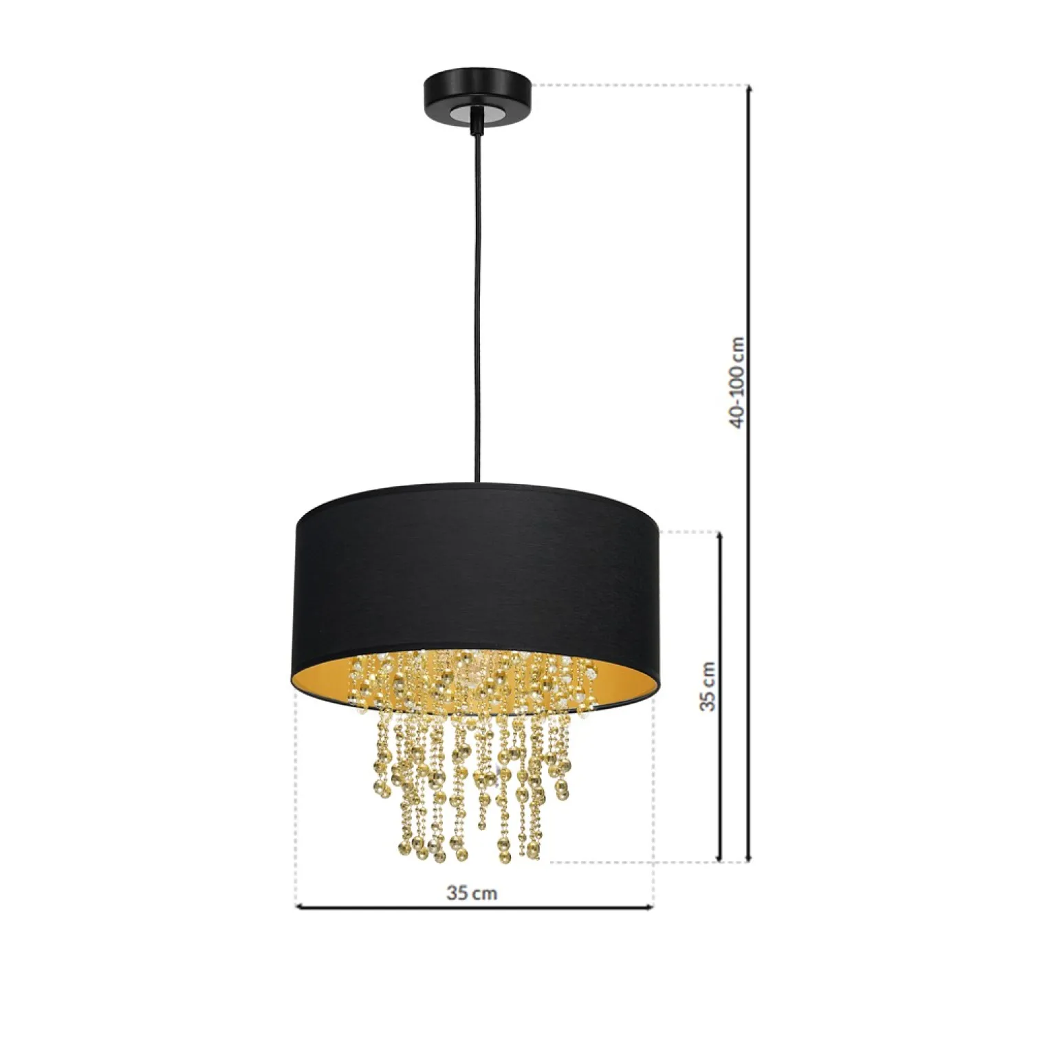 Sklep Kaja Lampa glamour w kolorze czerni i złota MLP6441 z serii ALMERIA | Kaja Oświetleni