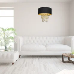 Sklep Kaja Lampa glamour w kolorze czerni i złota MLP6441 z serii ALMERIA | Kaja Oświetleni
