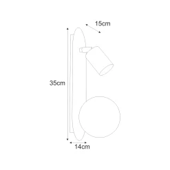 Sklep Kaja Lampa kinkiet ścienny z kloszem i reflektorem K-5480 z serii ARIES