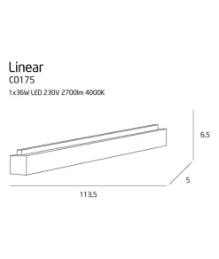Sklep Kaja Lampa listwa LED ze ściemniaczem 113,5cm MX C0175D LINEAR | Kaja