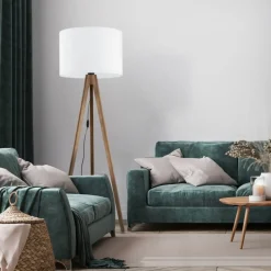 Sklep Kaja Lampa na ciemnych, drewnianych nogach TK 16003 GRAND ORZECH | Kaja