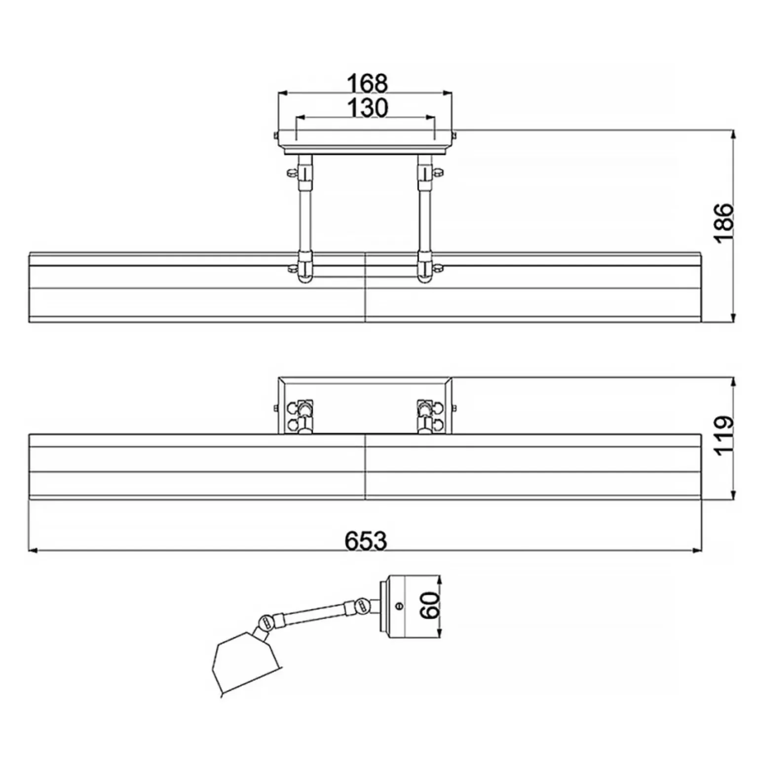 Sklep Kaja Lampa obrazowa, postarzany mosiądz CHAWTON-PLL-AB z serii CHAWTON