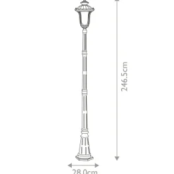 Sklep Kaja Lampa ogrodowa, latarnia, czarna CC5-M-BK z serii CHICAGO