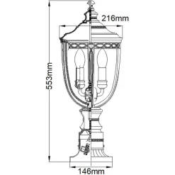 Sklep Kaja Lampa ogrodowa, na 3 żarówki FE-EB3-M-BLK z serii ENGLISH BRIDLE