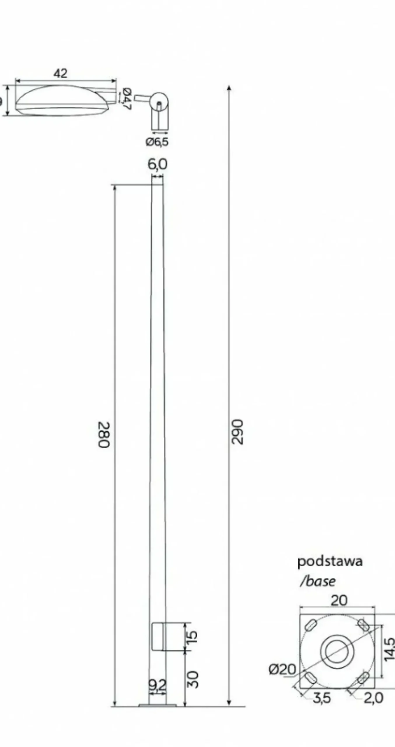Sklep Kaja Lampa ogrodowa stojąca, latarnia, wbudowany LED TN-2900 z serii TYTAN | Kaja Ośw