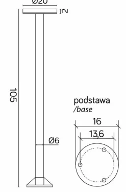 Sklep Kaja Lampa ogrogowa stojąca, zewnętrzne oświetlenie RO-1050 z serii RONDO | Kaja Oświ