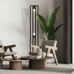 Sklep Kaja Lampa podłogowa, dwa punkty świetlne, do salonu MLP8566 z serii ARNOLD | Kaja Oś