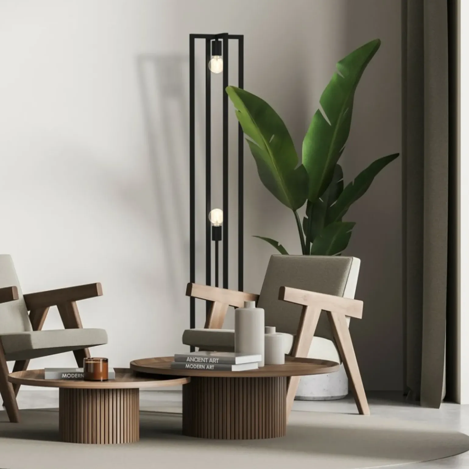 Sklep Kaja Lampa podłogowa, dwa punkty świetlne, do salonu MLP8566 z serii ARNOLD | Kaja Oś