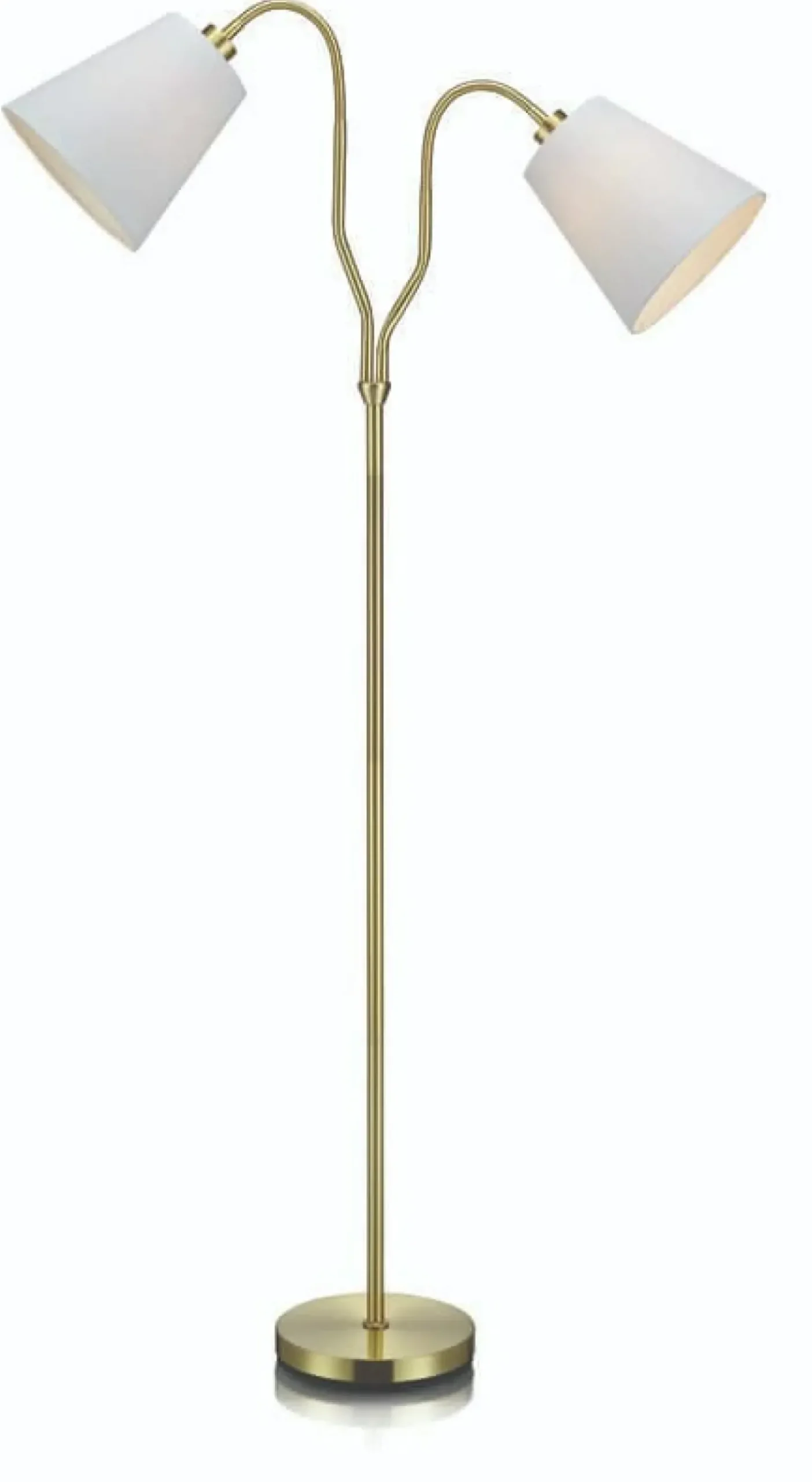 Sklep Kaja Lampa podłogowa dwoma kloszami złota oprawa 105274 | Kaja Oświetlenie