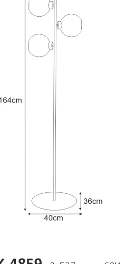 Sklep Kaja Lampa podłogowa z 3 okrągłymi kloszami K-4859 LAMBERT | Kaja