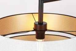 Sklep Kaja Lampa podłogowa z czarno-białym abażurem, do salonu K-5295 z serii VEGA