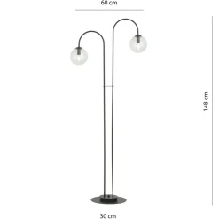Sklep Kaja Lampa podłogowa z kloszami i czarnym stelażem 1286/LP2 z serii ARCHI