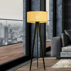 Sklep Kaja Lampa podłogowa z rattanowym abażurem 1149/LP1 ASTON | Kaja