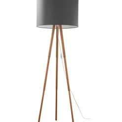 Sklep Kaja Lampa podłogowa z szarym abażurem TK 5285 TOKYO | Kaja Oświetlenie