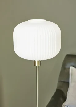 Sklep Kaja Lampa podłogowa złota oprawa i biały klosz 108054 | Kaja Oświetlenie