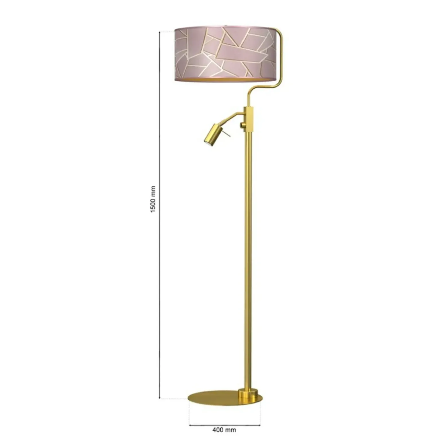 Sklep Kaja Lampa połogowa ze złotą podstawą, z abażurem MLP7593 z serii ZIGGY | Kaja Oświet