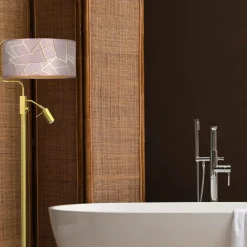 Sklep Kaja Lampa połogowa ze złotą podstawą, z abażurem MLP7593 z serii ZIGGY | Kaja Oświet