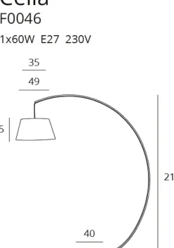 Sklep Kaja Lampa stojąca w kształcie łuku, do salonu MX F0046 CELIA | Kaja