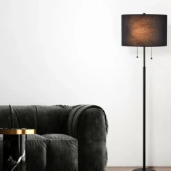 Sklep Kaja Lampa stojąca włączana sznureczkami LP-0304/2F BK FOGO | Kaja