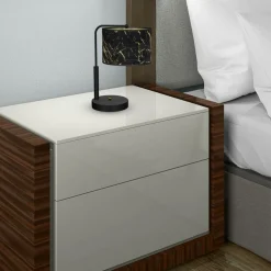 Sklep Kaja Lampa stołowa z abażurem złoto-czarnym MLP7299 z serii SENSO | Kaja Oświetlenie