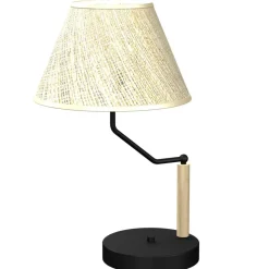 Sklep Kaja Lampa stołowa z beżowym abażurem, do sypialni MLP7278 z serii ETNA | Kaja Oświet